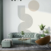 Retro Geometric Flow Wallpaper Mural