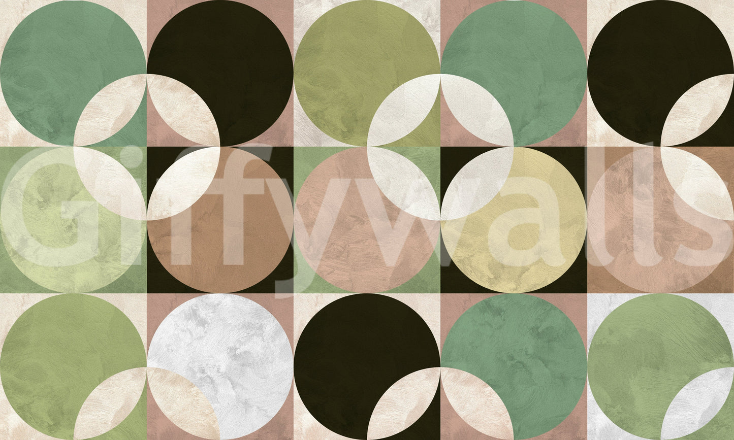 Retro Circle Harmony  Wall Mural