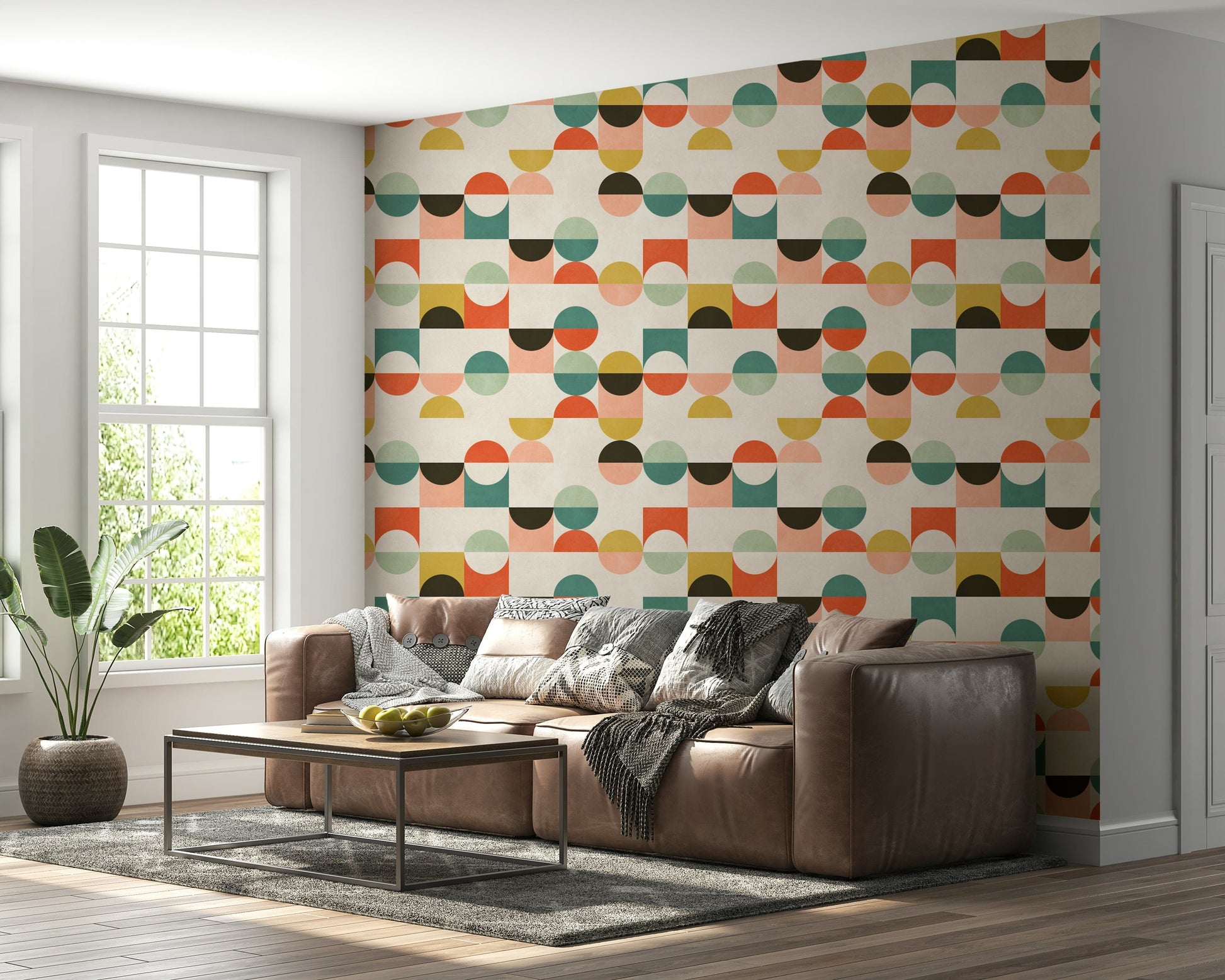 Abstract artistic graphic Retro Geo Harmony wallpaper