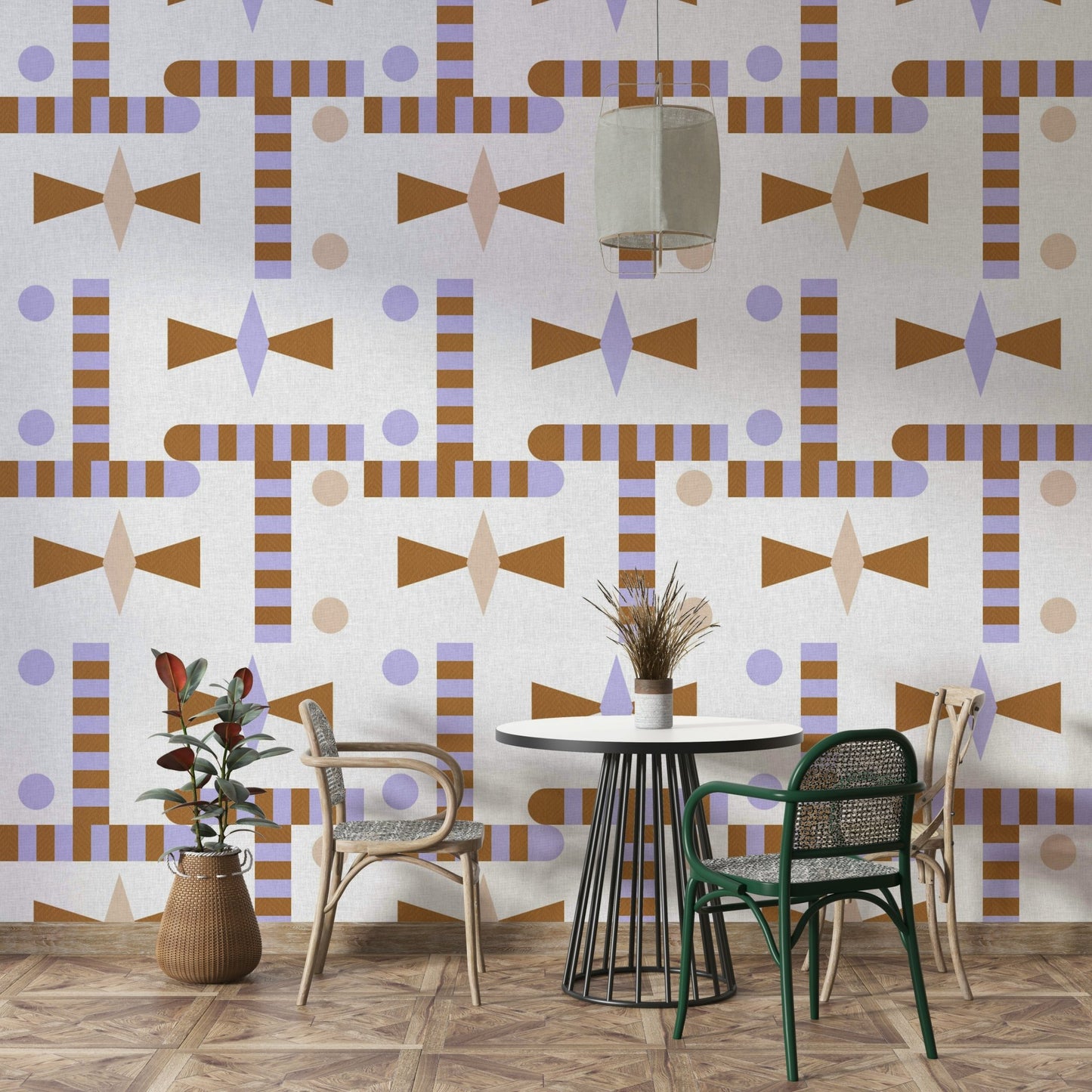 Bedroom wallpaper with vintage style

