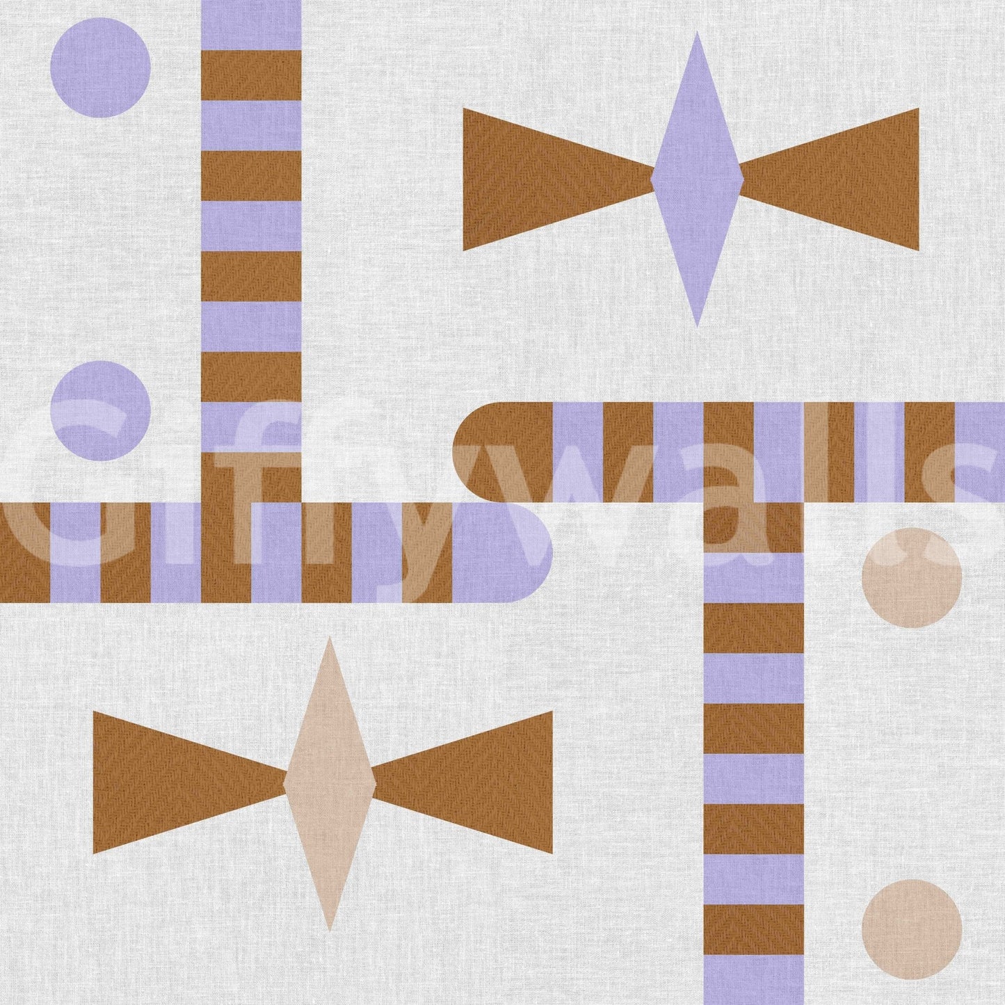 Retro wall decor with geometric flair

