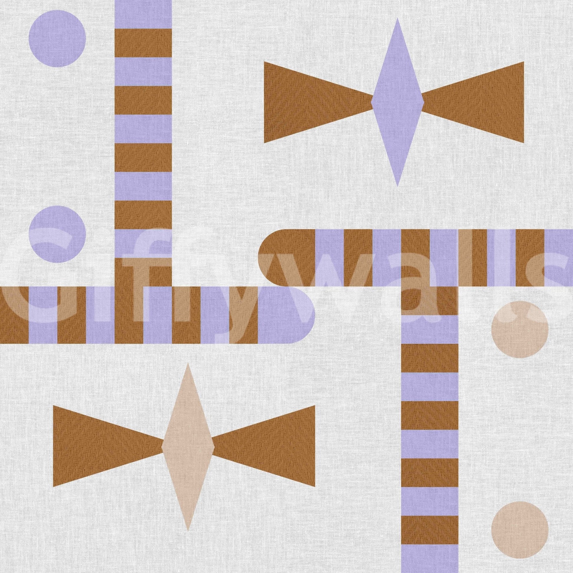 Retro wall decor with geometric flair

