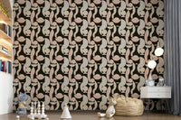 Modern retro wallpaper with circular forms