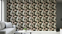 Contemporary retro wallpaper in neutral mix