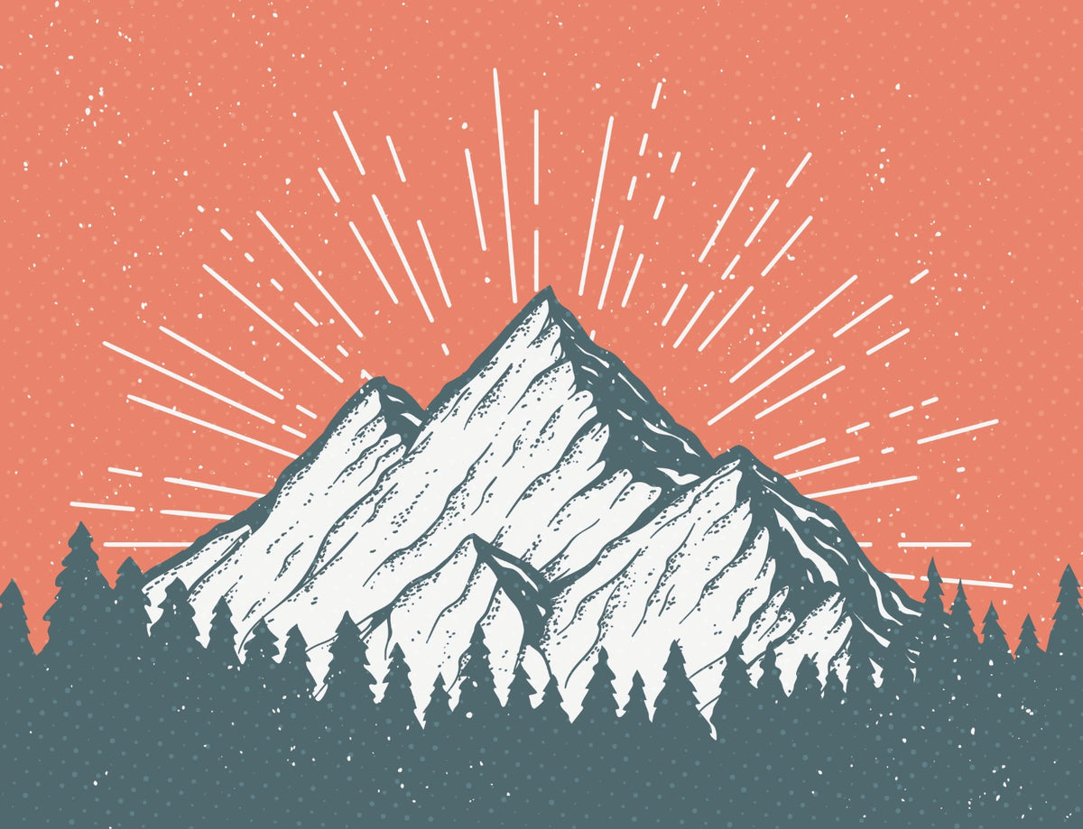 Snow Peak Mountain Children Wallpaper Mural in your room — zoomed
