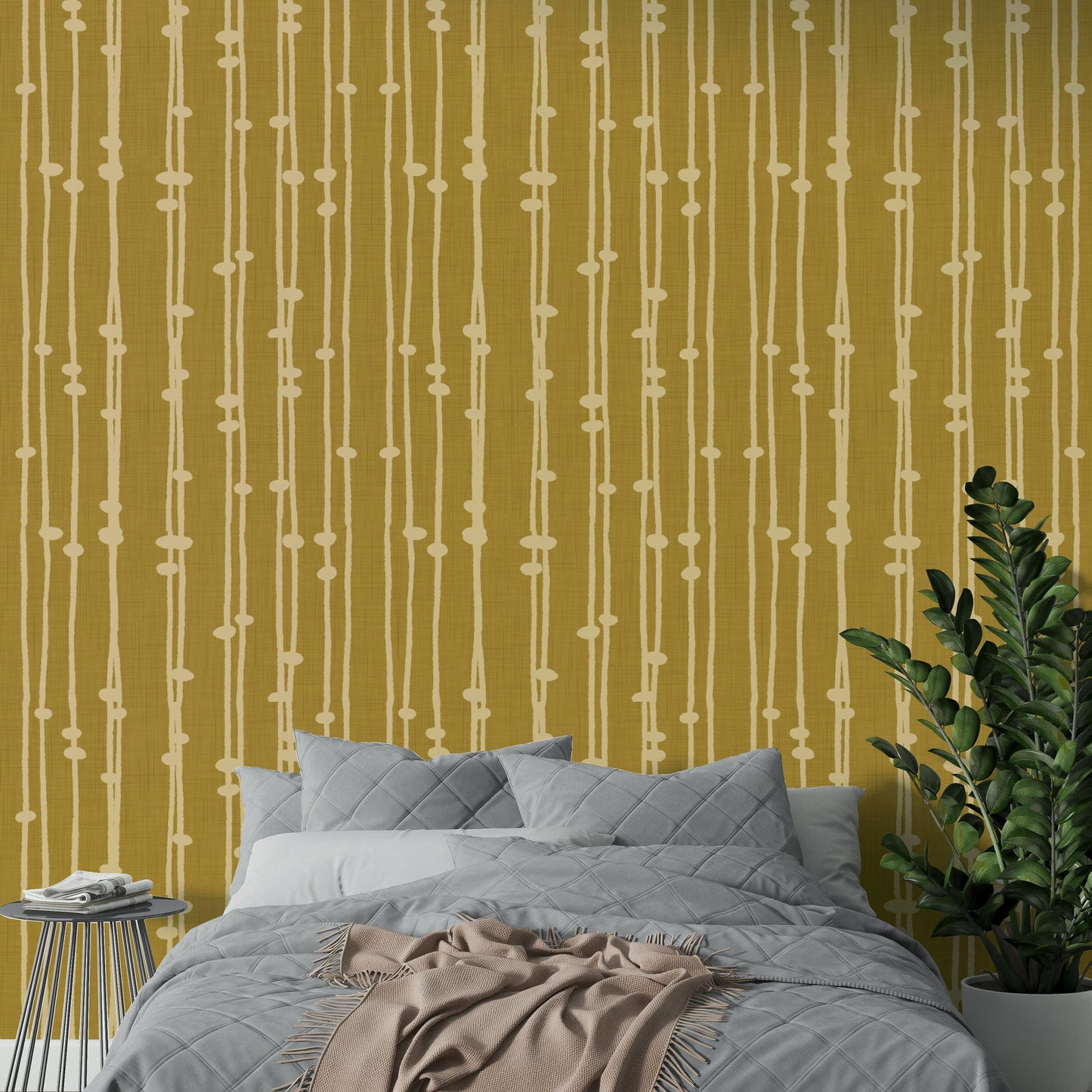 Boho Jewel Tone striped wallpaper