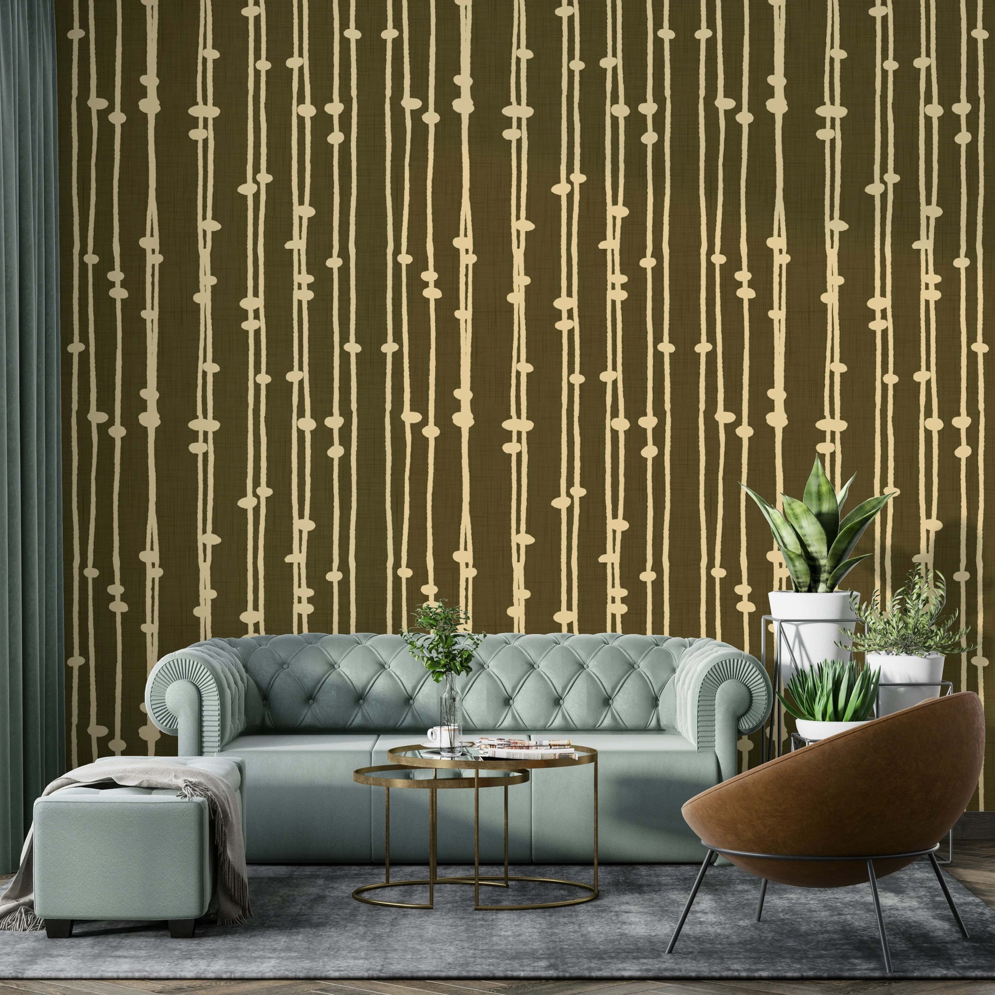 Boho Jewel Tone retro mural