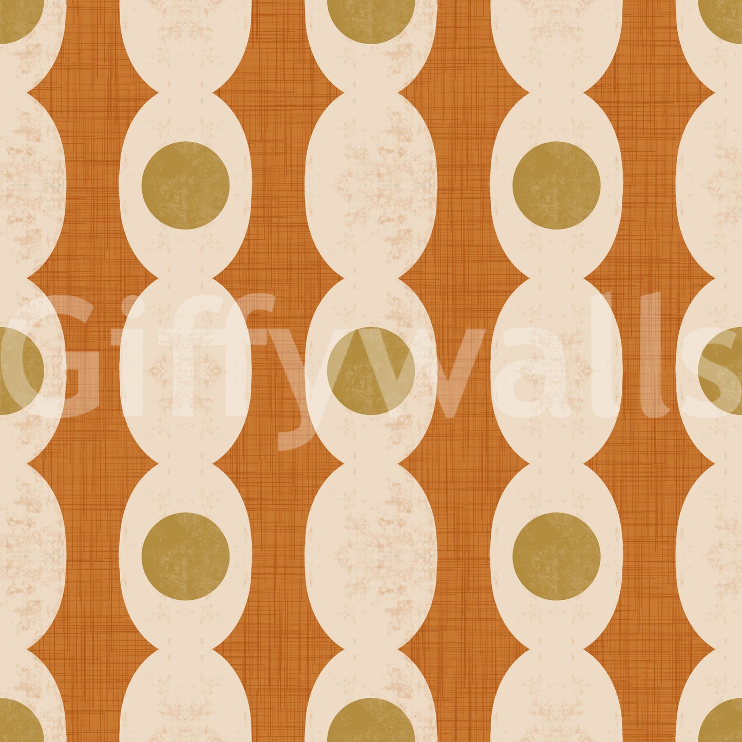 Classic mid-century shapes arranged in a clean, minimalist wallpaper design.