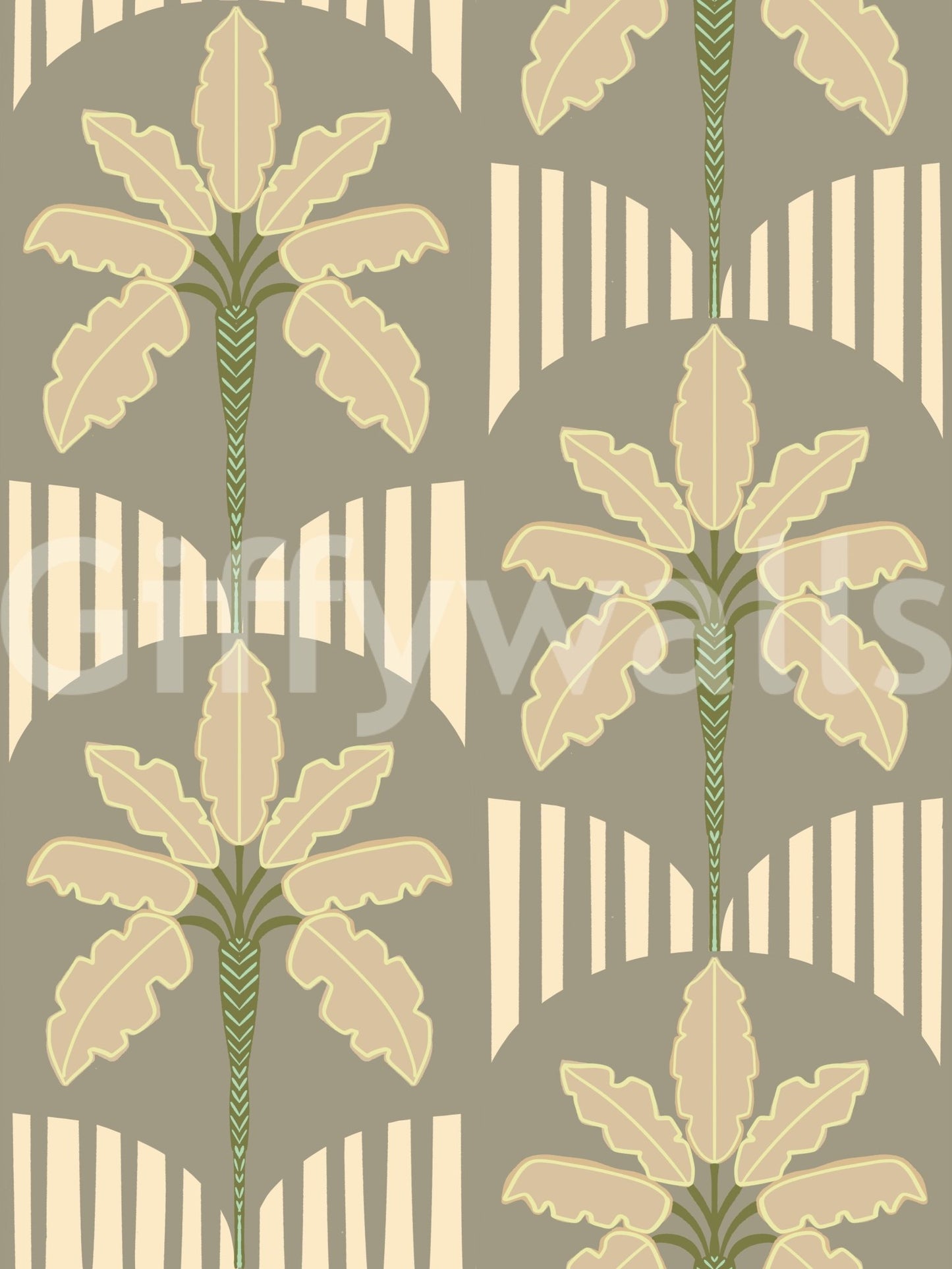 Retro Palm Oasis Wallpaper⁠