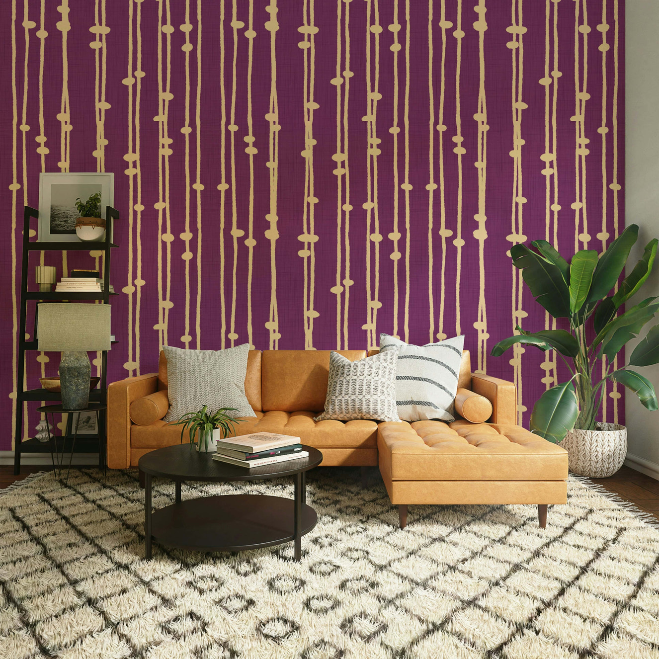 Boho Jewel Tone retro mural