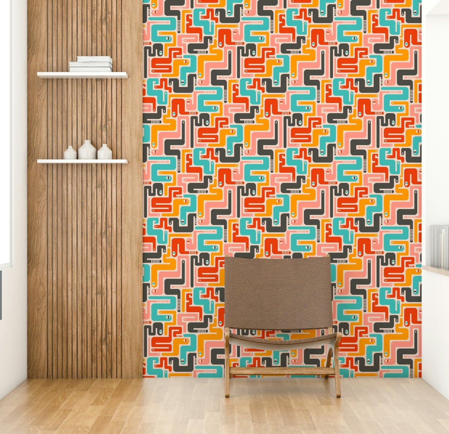 Stylized desert snakes motif.

