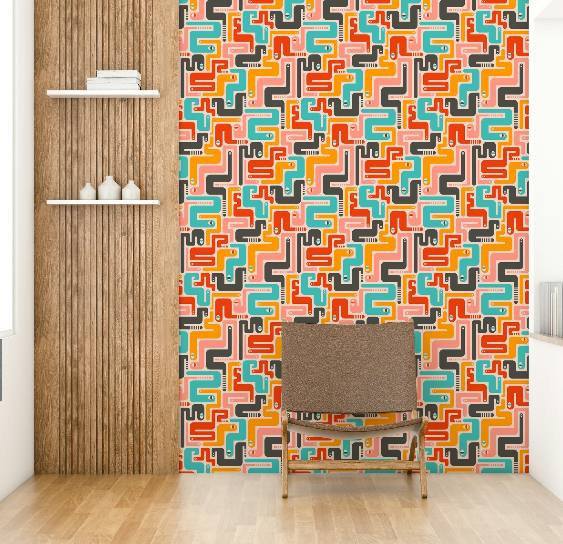 Stylized desert snakes motif.

