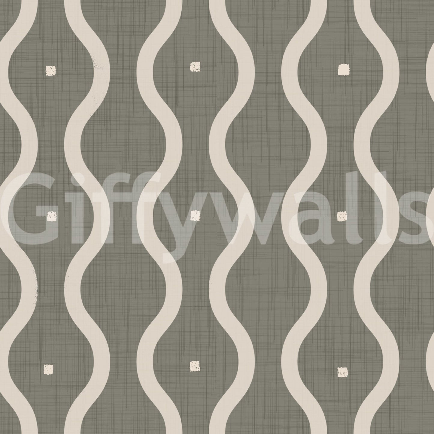 Vintage 70s aesthetic Retro Rhythm Taupe peel stick wallpaper stylish living area