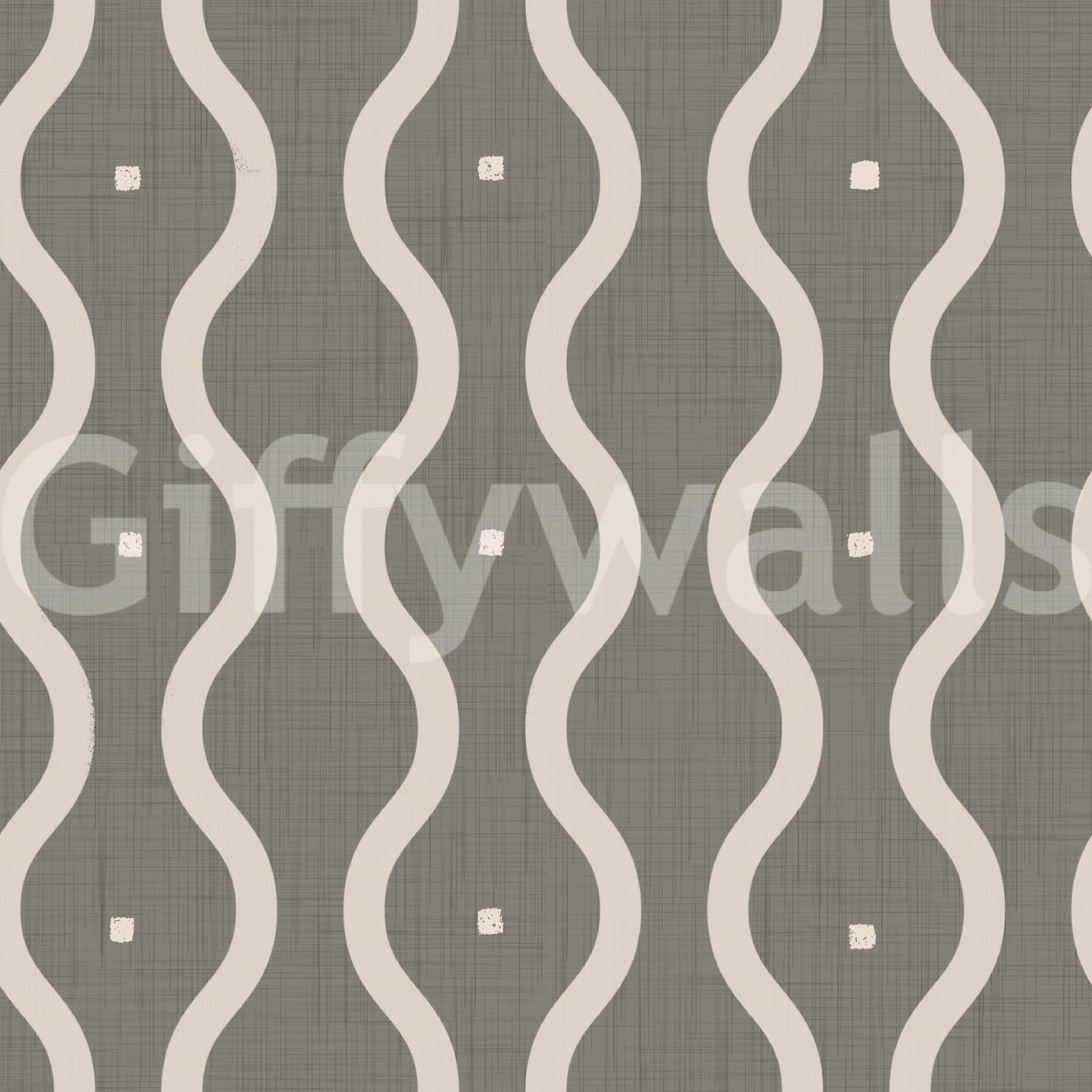 Vintage 70s aesthetic Retro Rhythm Taupe peel stick wallpaper stylish living area