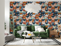 Statement circle pattern wallpaper for feature wall