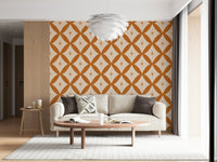 Retro-style wallpaper blending lattice diamonds and tiny star symbols in a repeating pattern.