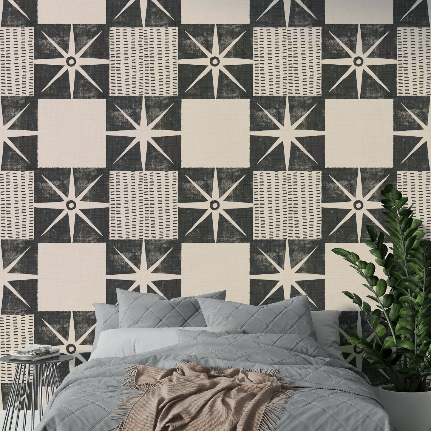 Retro minimalist starburst wallpaper for walls

