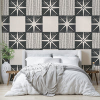 Charcoal retro starburst wallpaper close-up

