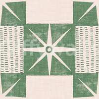 Retro Starburst Quilt Block - Minimalist Mid Century Sage Wallpaper⁠