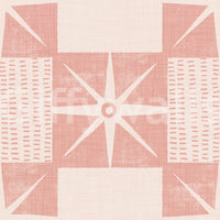 Retro Starburst Quilt Block - Minimalist Mid Century Pink Wallpaper⁠