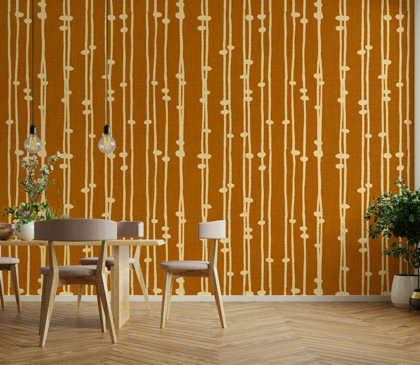 Boho Jewel Tone striped wall covering