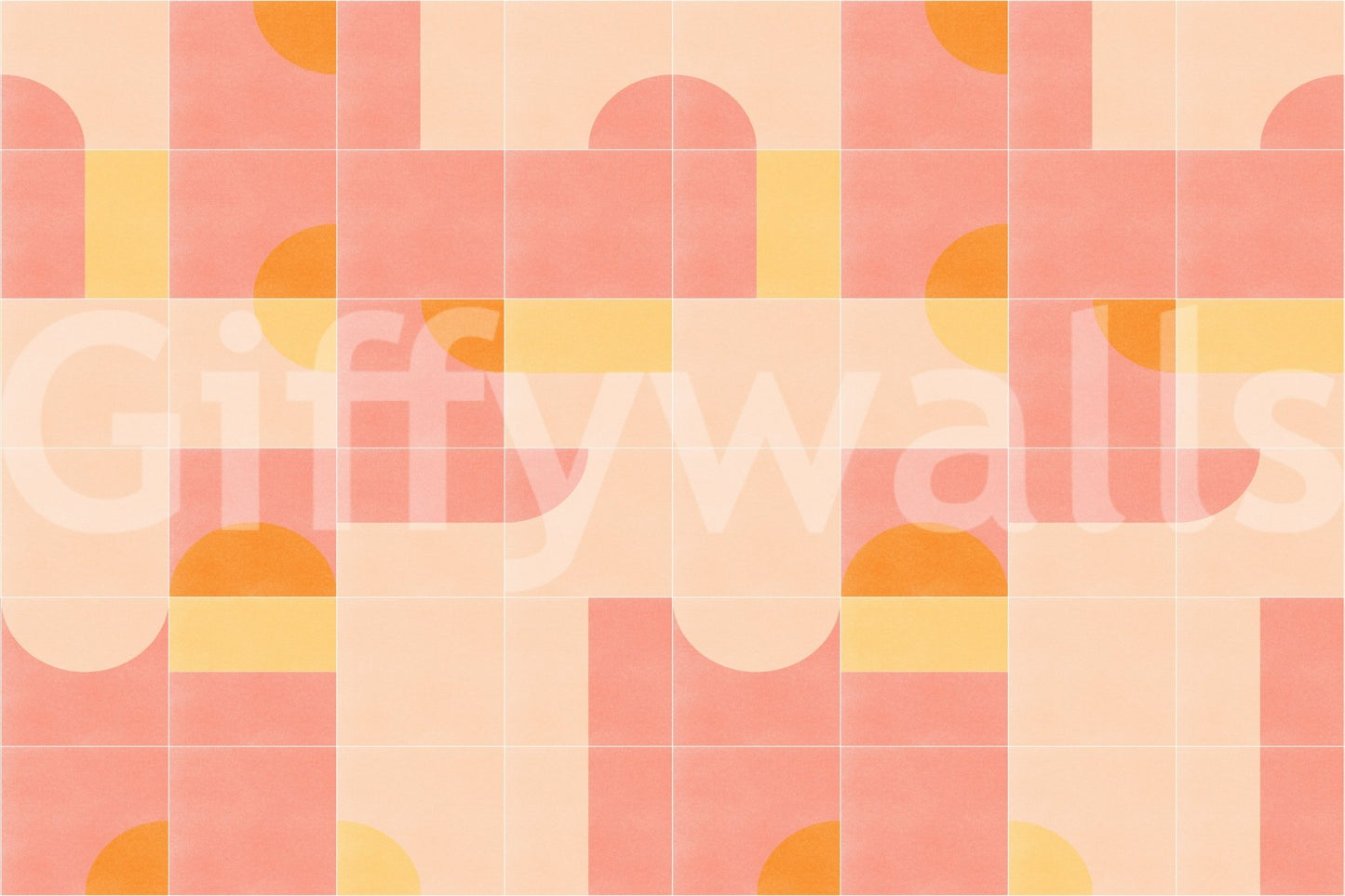 Vibrant retro tile mural adding personality to home decor

