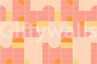 Vibrant retro tile mural adding personality to home decor

