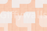 Geometric tile mural in bold hues for a fun, vintage-inspired room

