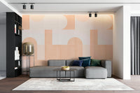 Bold geometric tile design in vibrant colors for wall mural

