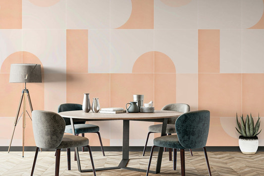 Colorful Retro Tiles 06 mural for a fun, modern interior


