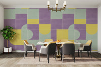 Earthy color retro wall mural


