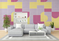 Soft pastel retro tile wallpaper

