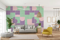 Decorative vintage squares wall mural


