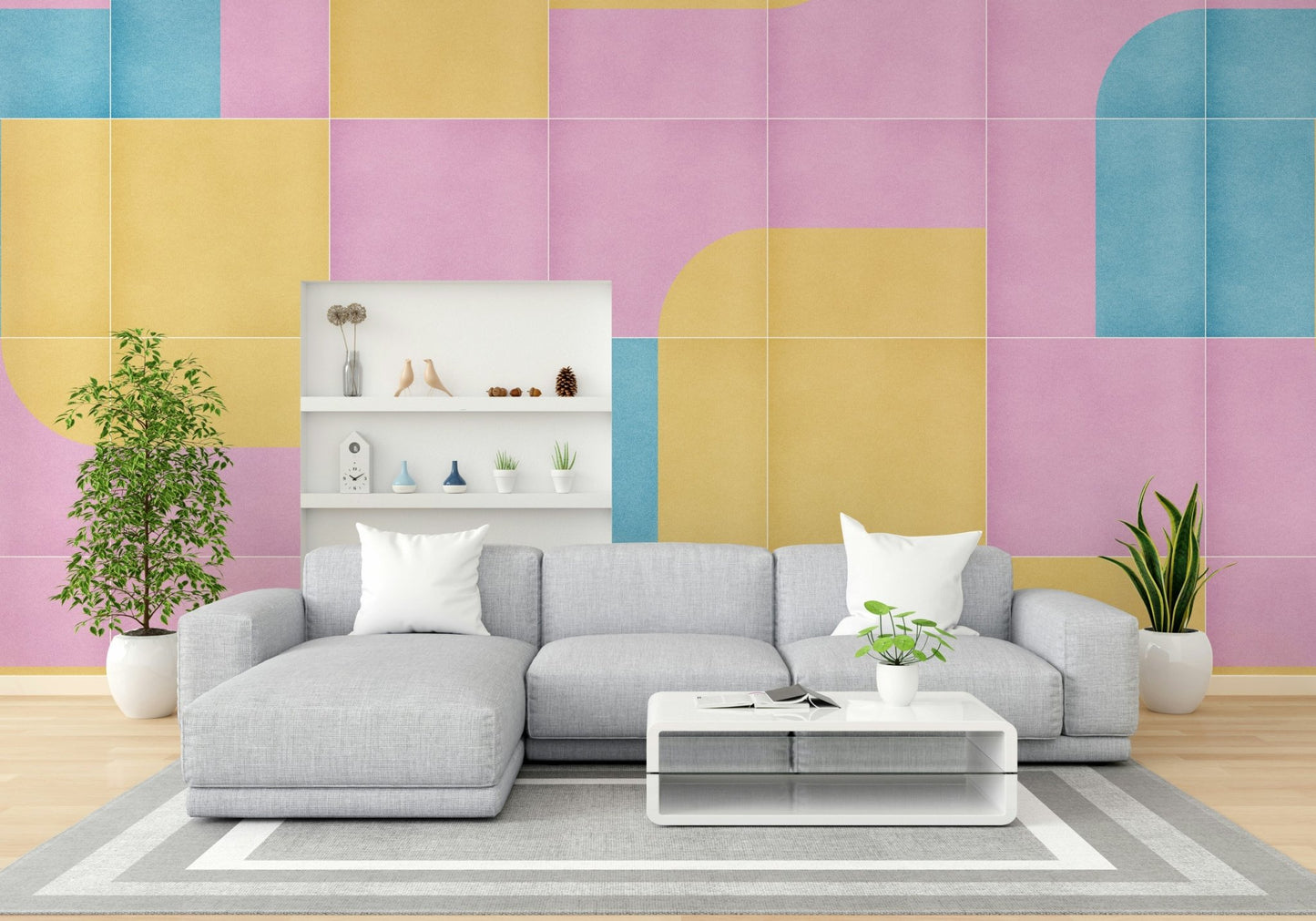 Floral and geometric tile patterns

