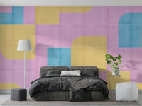 Cozy retro wall mural for kitchen

