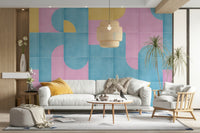 Light and soft retro wall mural

