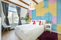 Beige and terracotta tile wall design

