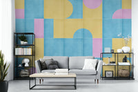 Soft retro tile mural wallpaper

