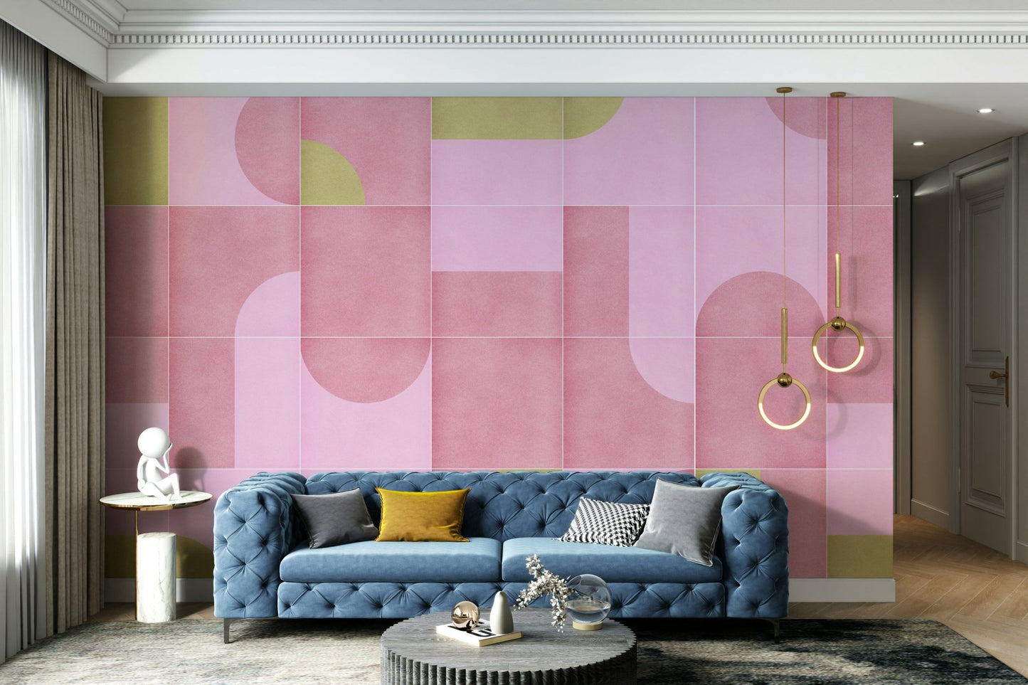 Decorative pastel tile pattern design

