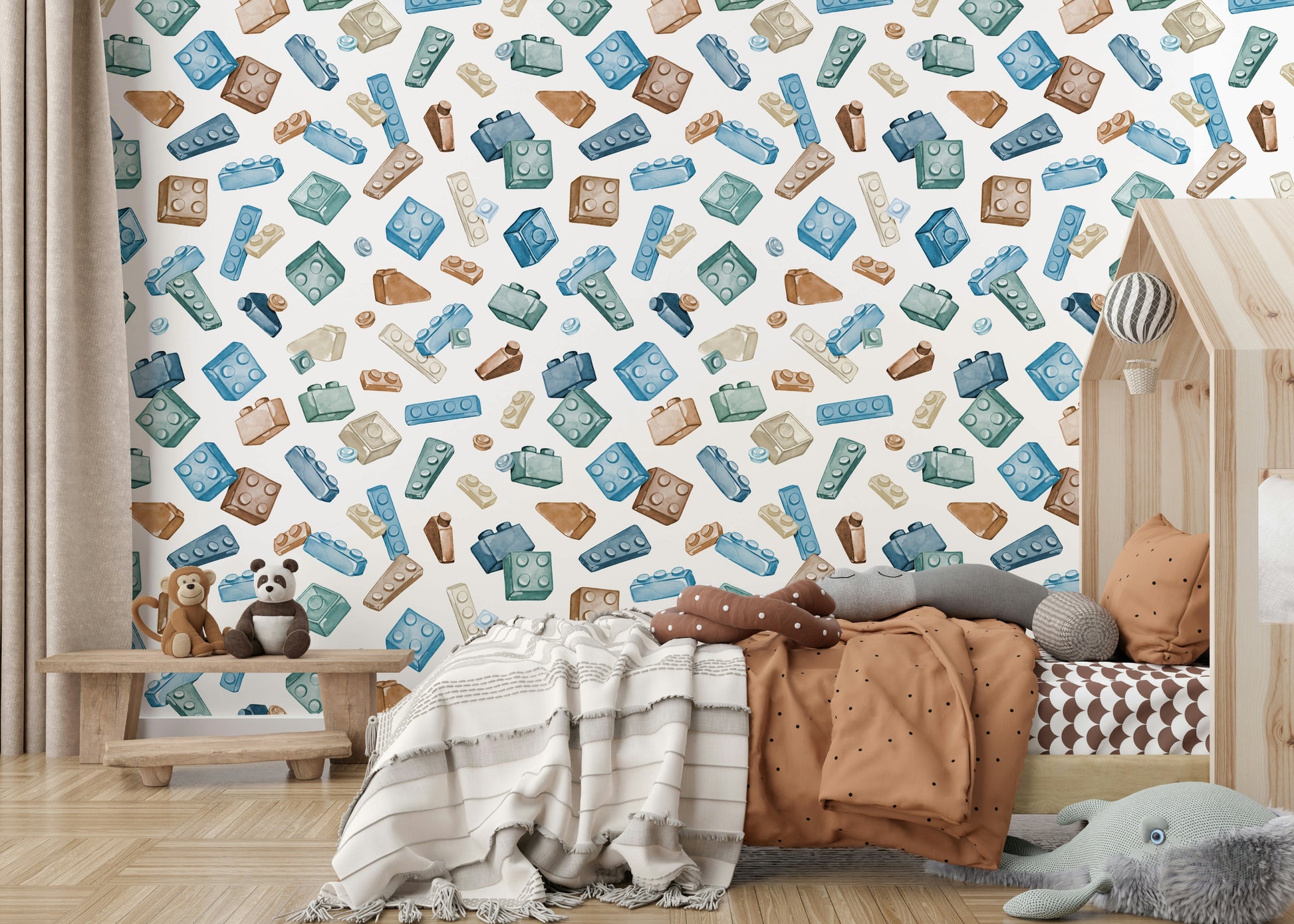Retro Toy Blocks Wallpaper