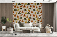 A classic mid-century modern wallpaper for walls.

