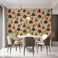 A serene abstract forest wall mural for your decor.

