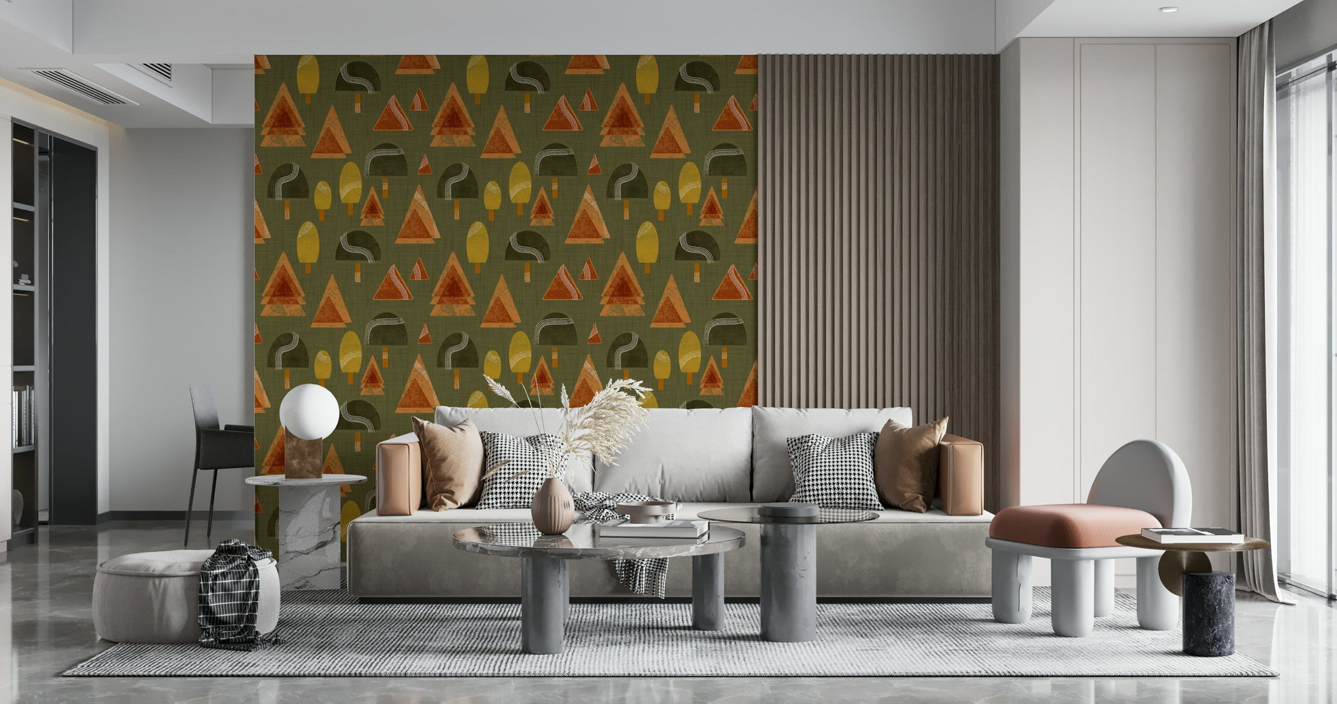 An artistic nature inspired mural for home decor.

