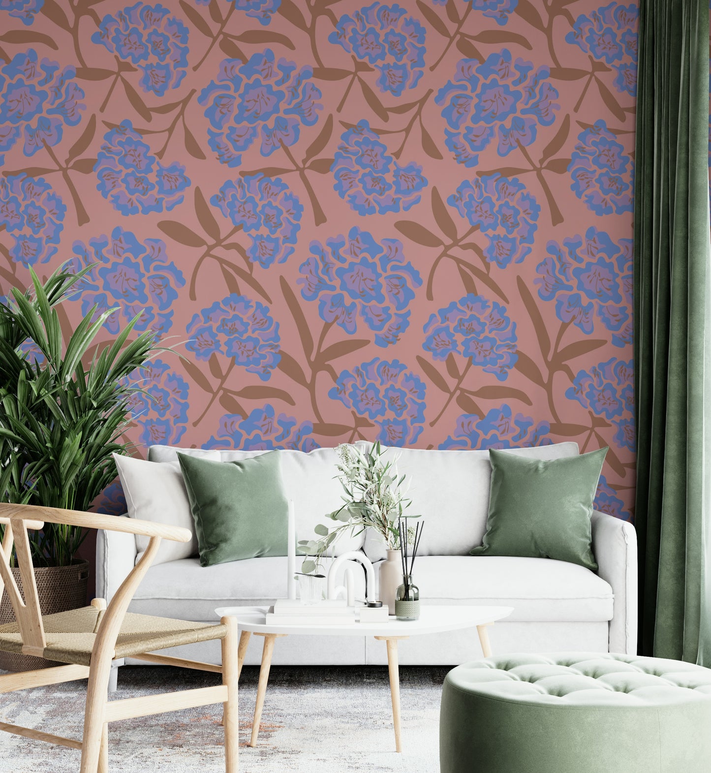 Gentle floral wallpaper design

