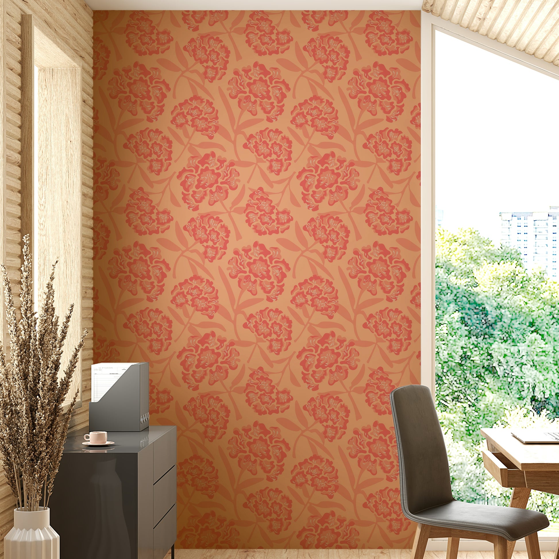 Peach flower wallpaper for walls

