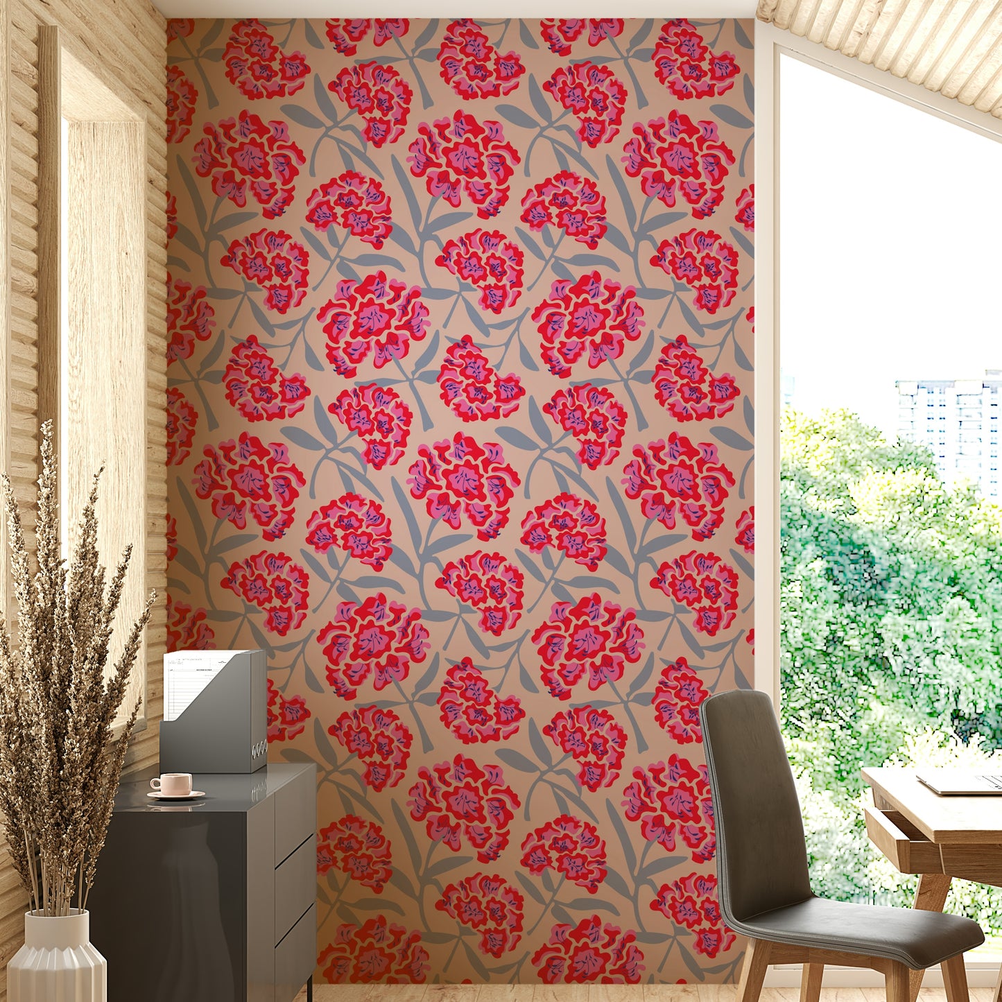 Red and lavender flower wallpaper

