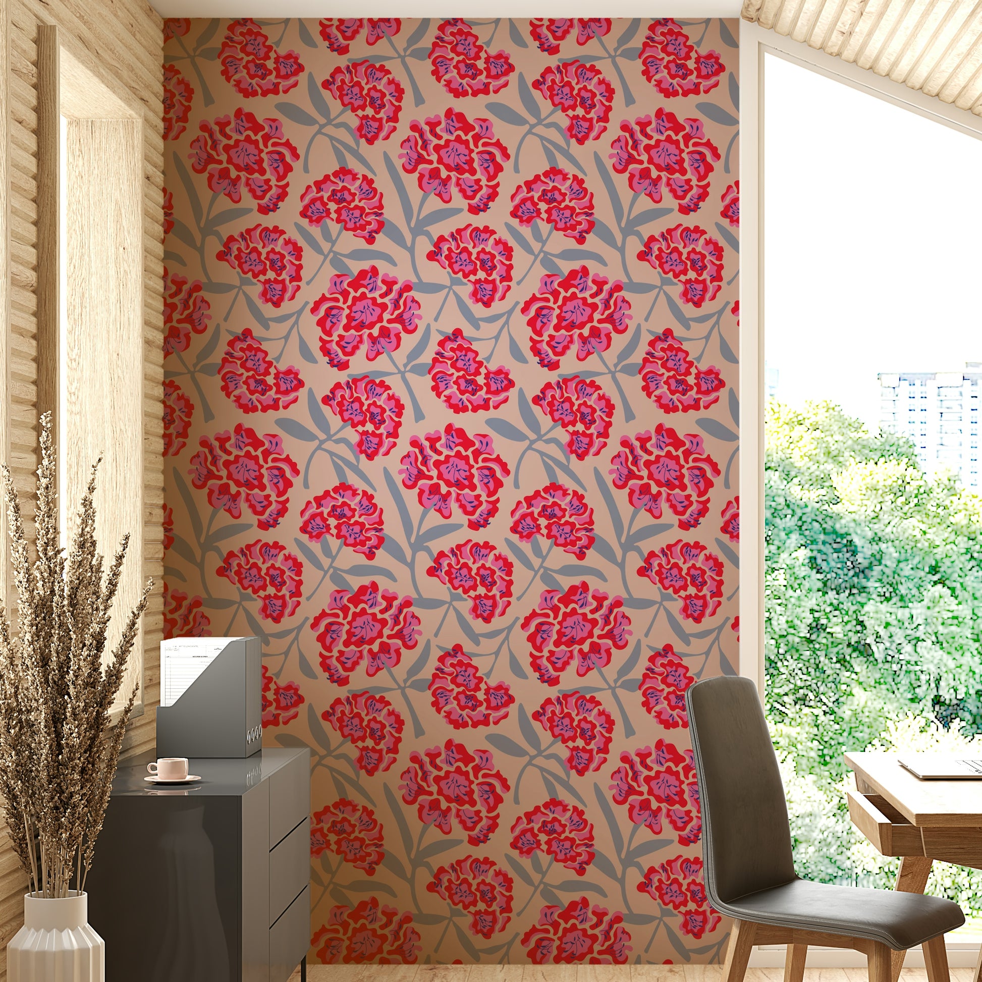 Red and lavender flower wallpaper

