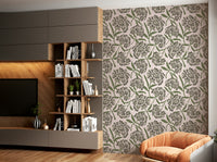 Rhododendrons retro floral wallpaper

