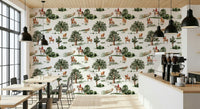 Traditional style Riding in the Country wall paper unique.