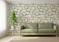 Rounded rock pattern wallpaper in grey